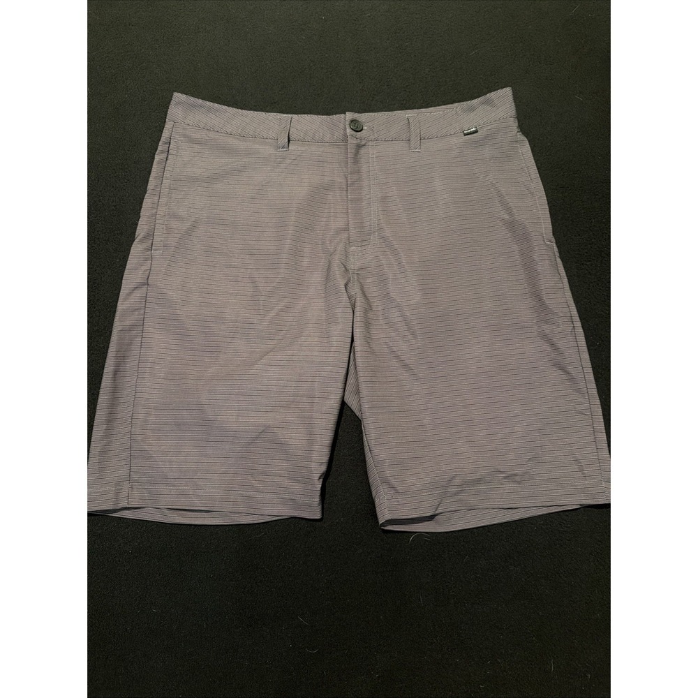 Travis Mathew Dark Gray Striped Chino Casual 10 Inch Golf Shorts Size 36